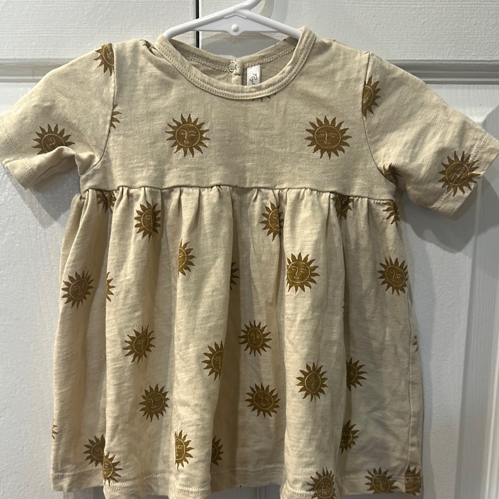 Rylee + Cru Cream Sun Print Baby Dress